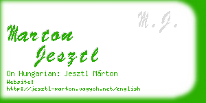 marton jesztl business card